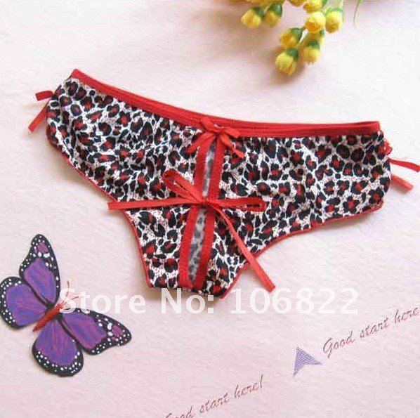 Underwear Sexy Cute leopard Panties Briefs Knickers Underwear Free Shipping RED