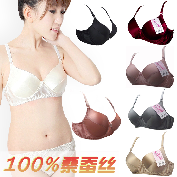 Underwear thin silk wireless with wire silk bra summer bra 100 mulberry silk