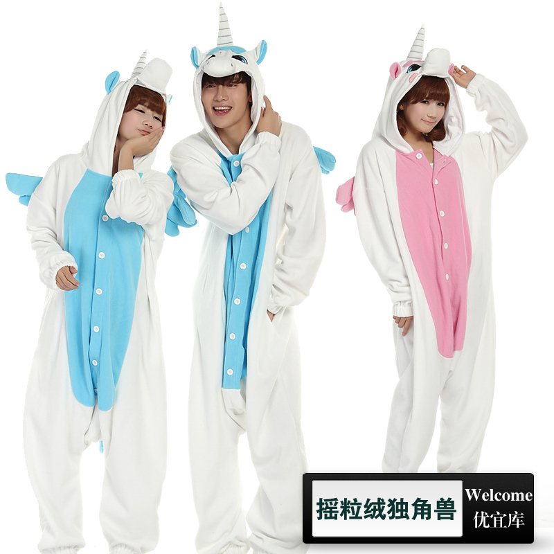 Unicorn coral fleece cartoon animal one piece sleepwear furniture