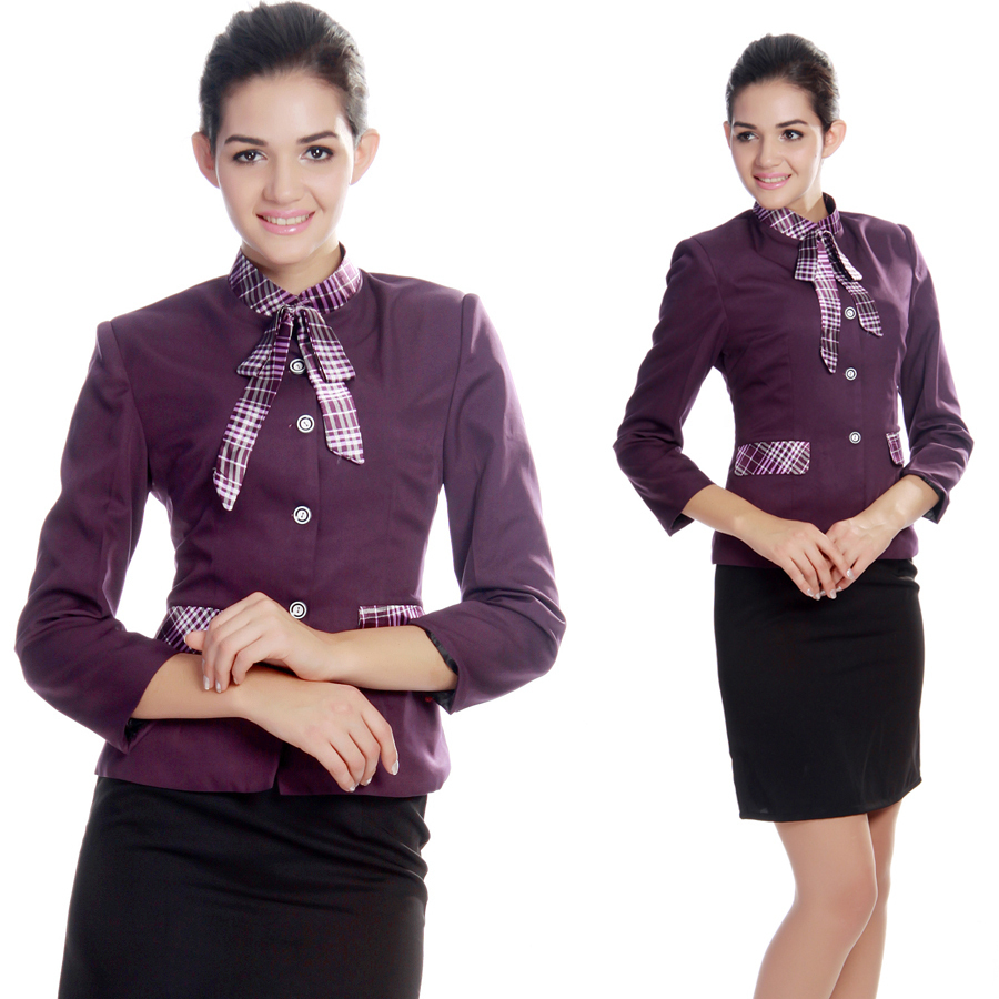 Uniform autumn and winter work wear long-sleeve female front desk uniform