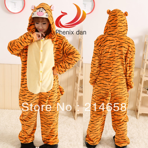 Unisex Tiger Costume Kigurumi Anime Hoodies Pajamas Pyjamas Onesie Sleepwear Free Shipping