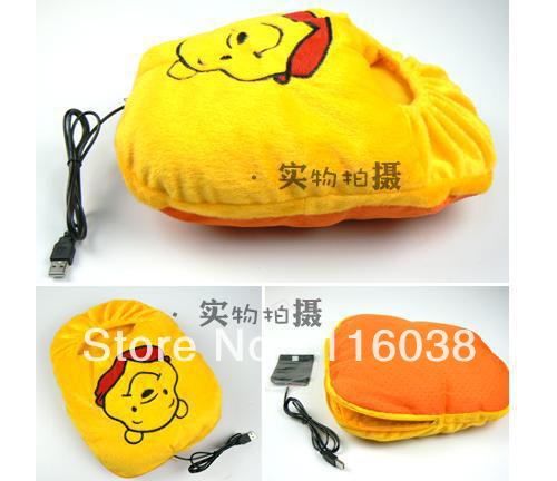 Usb cartoon electric warming feet set /slipper