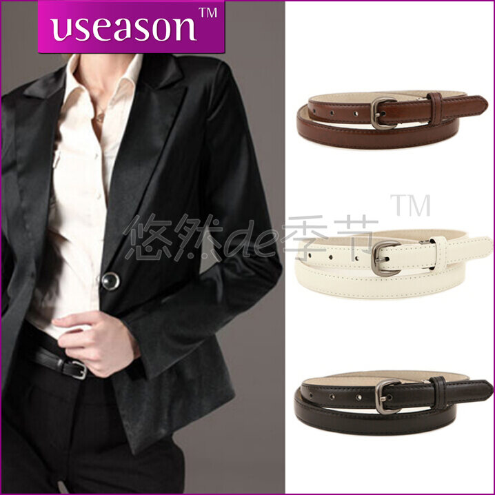 Useason brief fashion belt women's genuine leather strap casual dual-use ol strap u048 (BL003)