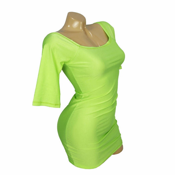 UV GLOW Sexy Clubwear Pale green Lycra MINI DRESS MK26