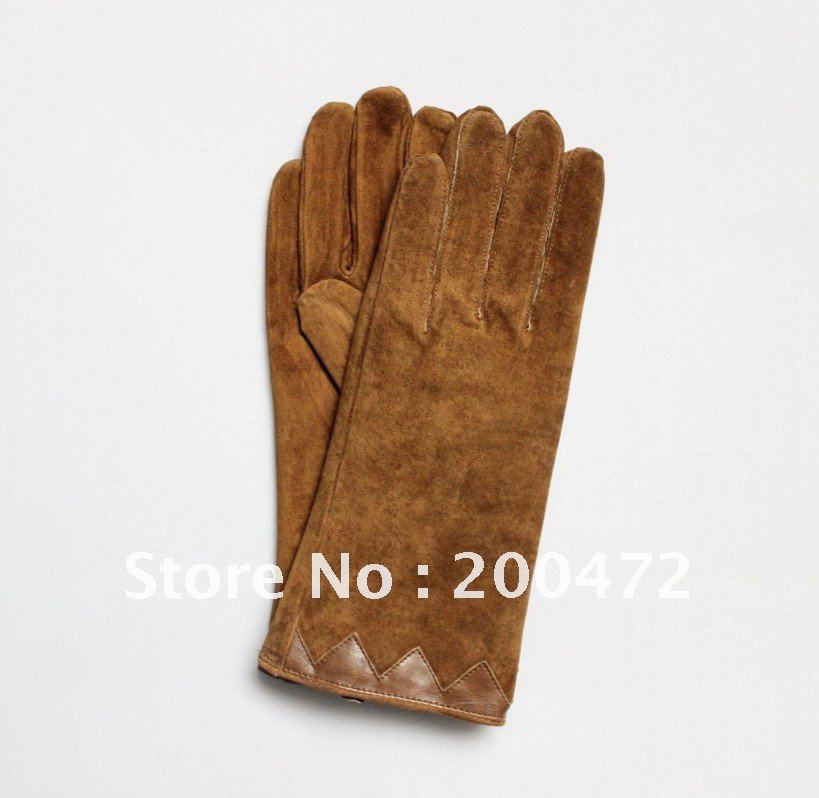 V191 wholesale cheap suede leather gloves for ladies