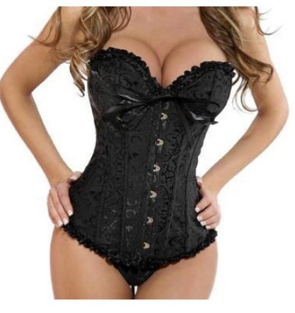 Valentine's Day body shaper for women Gothic Overbust Sexy Lace Up Bustier Top Black corsets