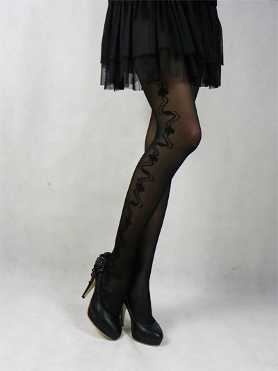 Various patterns of black ultra-thin pantyhose side jacquard series series