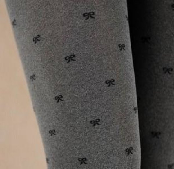 Velvet gray background black bow Pantyhose Stockings/Tights Free Shipping 1550