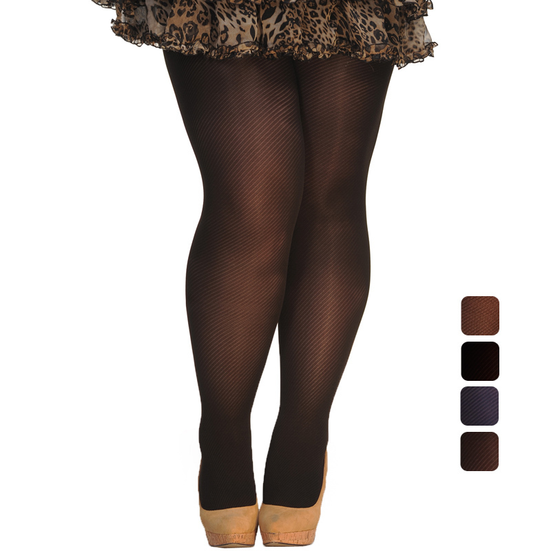 Velvet jacquard series pantyhose 8836 fashion oblique stripe plus size plus size ultra long 580d untucked