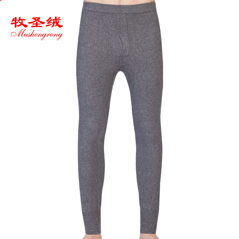 Velvet male cashmere pants male thickening thermal wool pants thermal dexterously