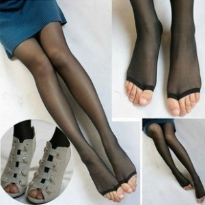 velvet open toe stockings pantyhose legging toe-out hosiery tights