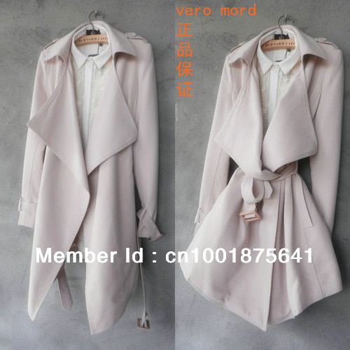 Vero's big collar pure color cultivate one's morality trench coat grows 2013 mord brand high-grade quality goods in spring dress