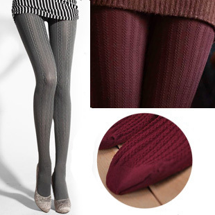 Vertical stripe rompers stockings velvet socks autumn and winter fashion women's pantynose