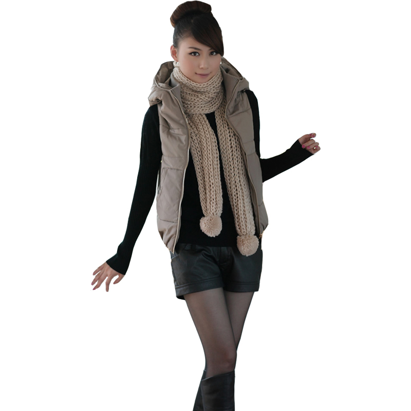 Vest 2012 autumn vest with a hood outerwear vest wadded jacket racerback formal women's