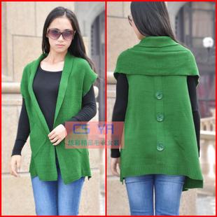 Vest clip autumn 2012 female medium-long loose cardigan plus size cape sweater outerwear