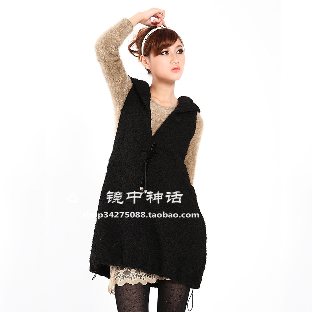 Vest female spring and autumn with a hood pullover vest Women cute hat outerwear free shipping