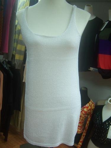 Vest,Sleeveless Long Sweater  Women Size S M L XL Cotton 40% Polyester60% White