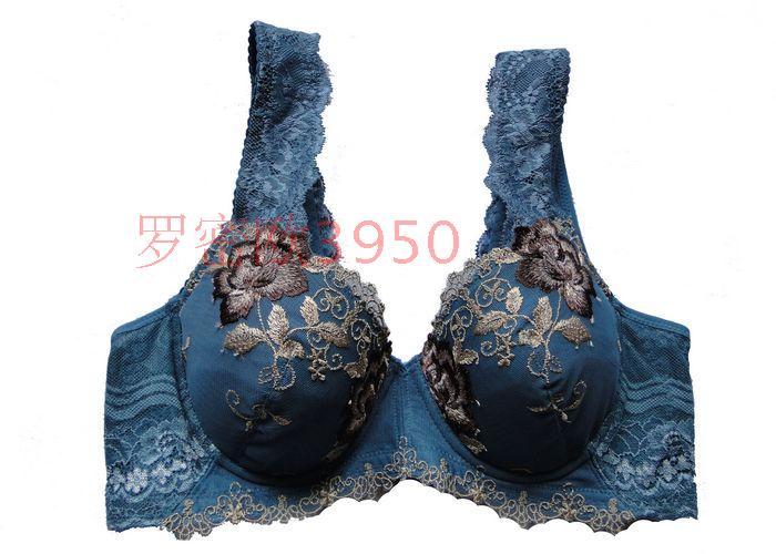 Vest style embroidery plus size accept supernumerary breast full cup bra side gathering underwear bra