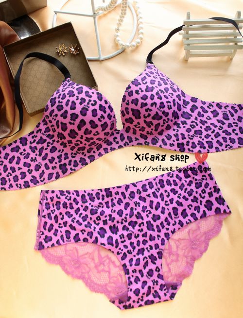 Victoria vs seamless underwear push up one piece leopard print bra