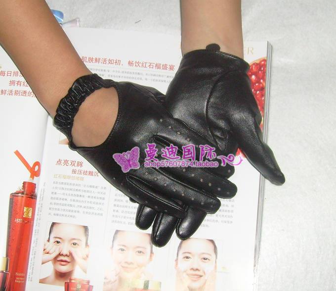 Victoria women's small suede genuine leather fashion motorcycle gloves autumn and winter short design