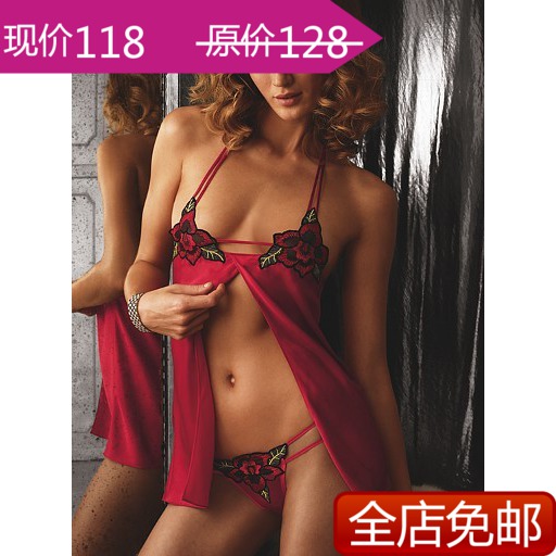 Victorias victoria secret faux silk sexy temptation women's spaghetti strap nightgown clothing sets