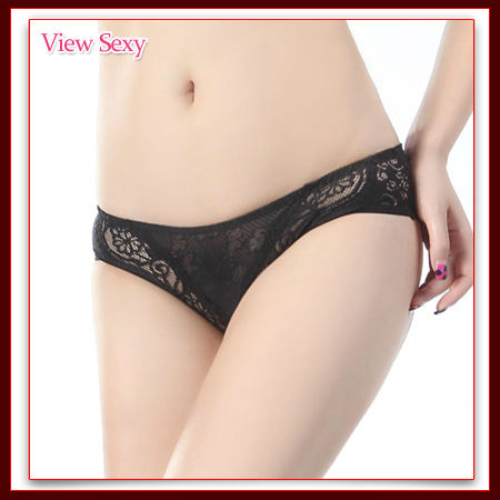 [View Sexy] HOT Sales Free Shipping queer princess lace rhinestone bow deep V-neck sexy panties briefs VSP758