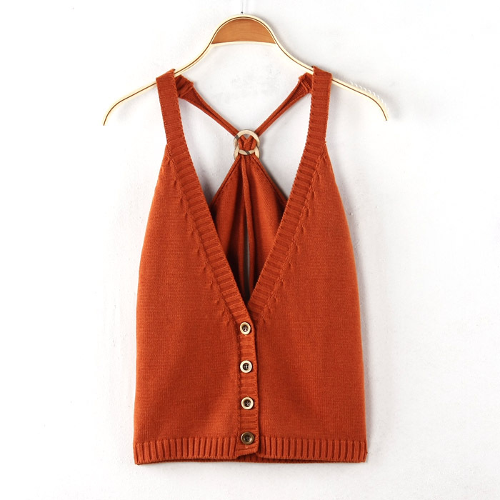 Vintage back cross comfortable yarn woven vest 2012 spring women's