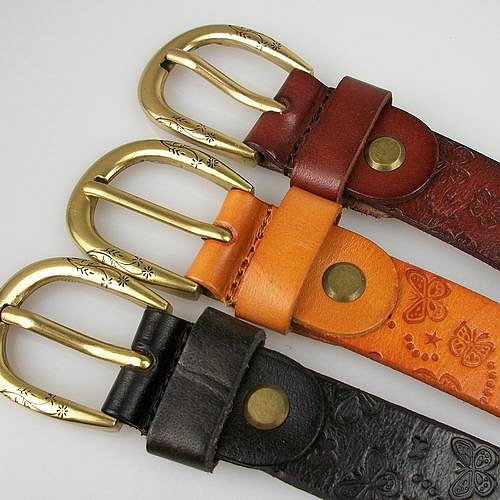 Vintage carved women's genuine leather strap women's genuine leather belt