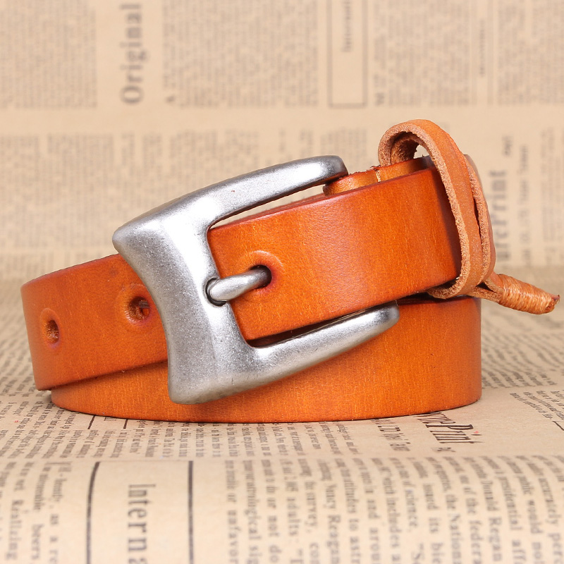 Vintage fashion thin belt strap women's genuine leather first layer of cowhide all-match decoration jeans belt