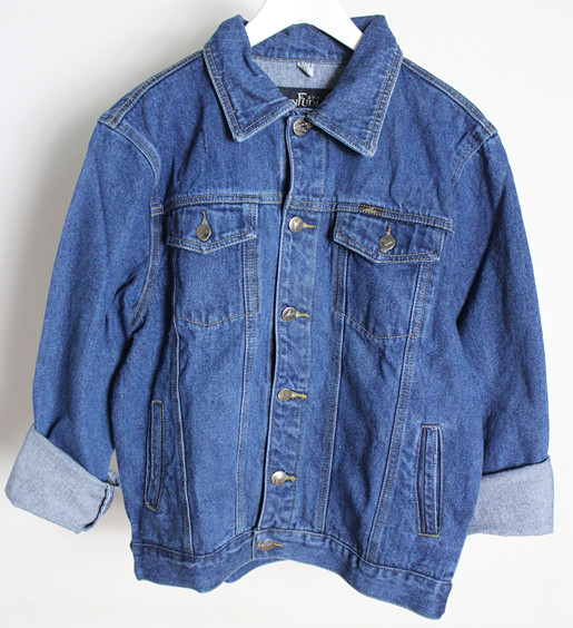 Vintage fashion vintage denim outerwear oversize bf top loose motorcycle jacket