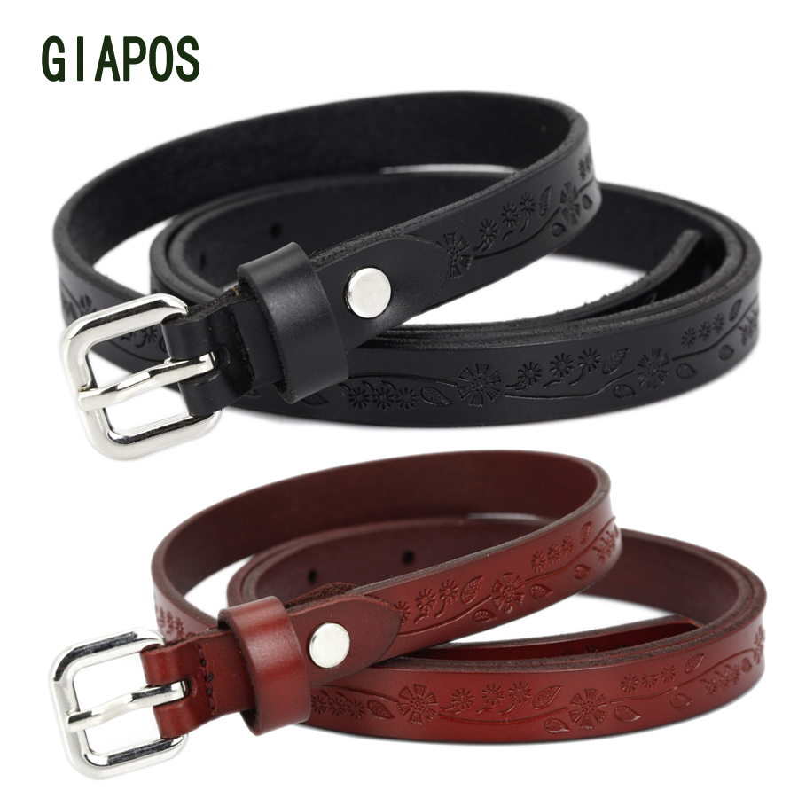 Vintage Genuine Leather Belt For Ladies New Pin Buckle Belt Cowhide Leather Belt Free Shipping