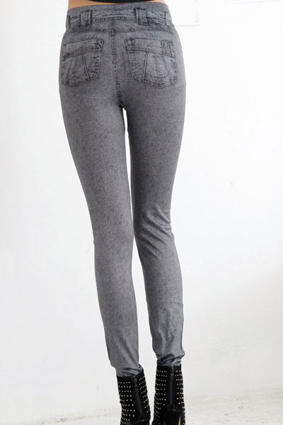 vintage grey denim socks slim stovepipe pantyhose 7753