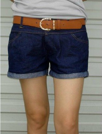 Vintage shorts roll-up hem plus size denim shorts mm lowing shorts female loose spring and summer autumn 815