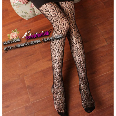 Vintage socks black pantyhose lace socks vintage fishnet stockings jacquard fishnet stockings 909