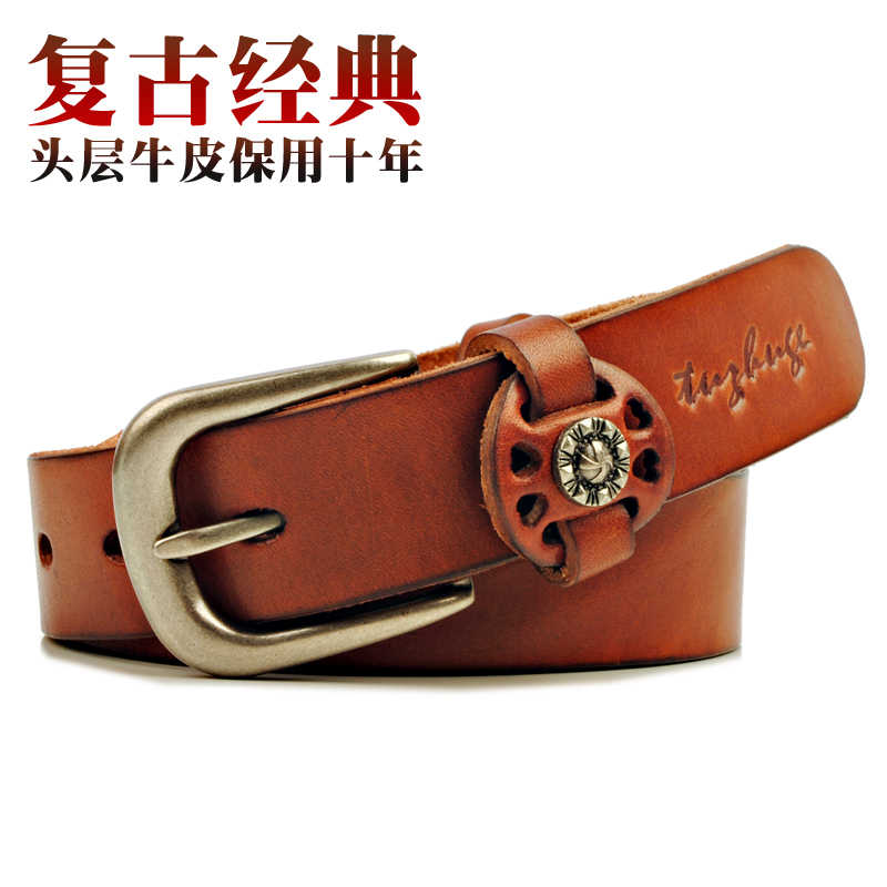 Vintage strap Women women's genuine leather first layer of cowhide belt all-match fashion