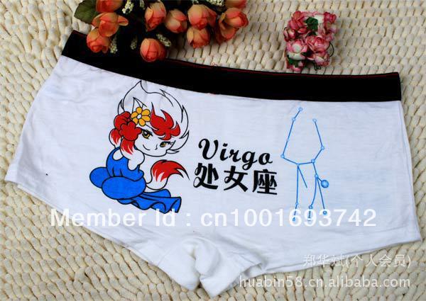 Virgo - Hot 5pcs/lot Women's Cartoon Constellation modal Boxers cotton Briefs underwear Virgo (8/22-9/23)