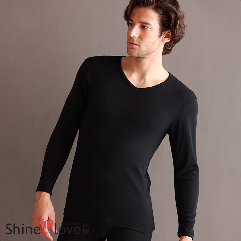 Vitality fiber V-neck male thermal basic long-sleeve underwear sn72131