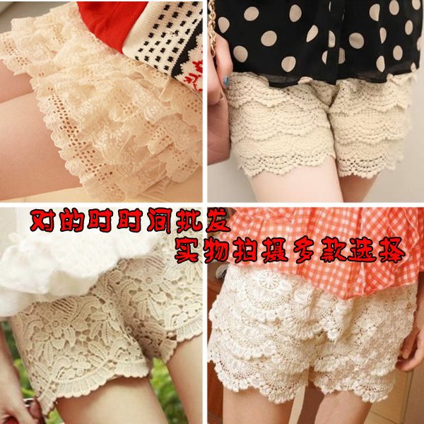 Vivi 2011 autumn and winter a sweet lace shorts culottes legging lace safety pants