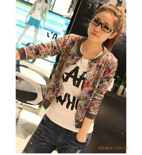 Vivi hot-selling open body outerwear handsome comic print outerwear cartoon coat