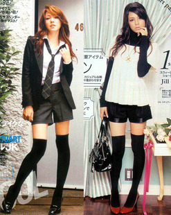 Vivi magazine excellent recommended over-the-knee 100% cotton stockings black