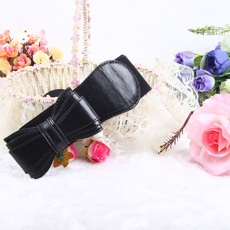 Vivi magazine leather bow elastic belt cummerbund xs006