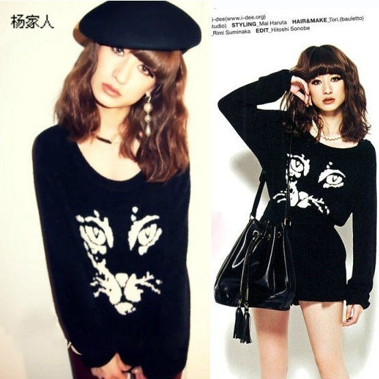 Vivi magazine lena autumn and winter emoda cat owl sweater