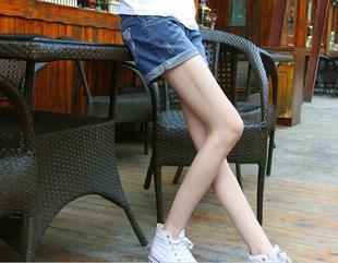 Vivi roll-up hem casual hole loose plus size denim shorts mm shorts female trousers