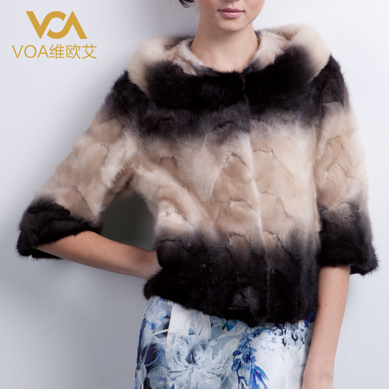 Voa fight mink Women overcoat mink fur overcoat wf-1102