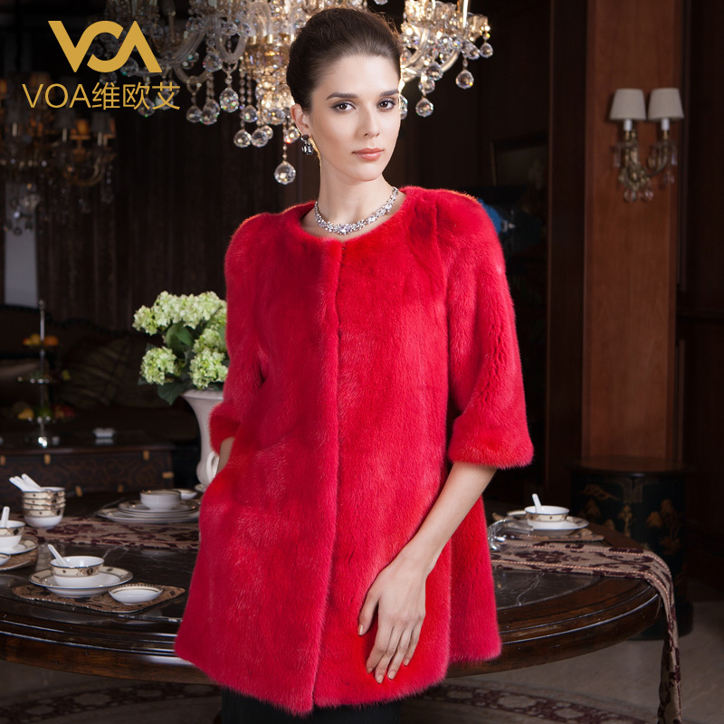 Voa marten overcoat fashion quality fur medium-long y-mzn81060