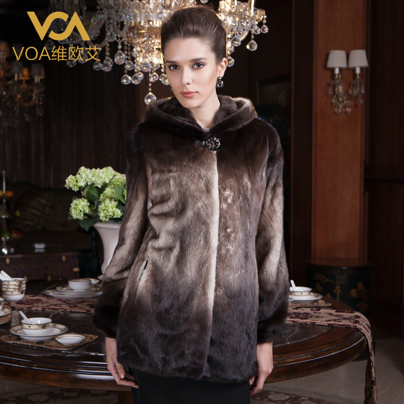 Voa marten overcoat Women mink fur overcoat outerwear y-sb038