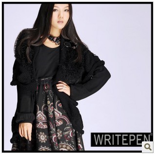 Vq22 original design loose women's vintage cardigan short design sweater outerwear akkadian