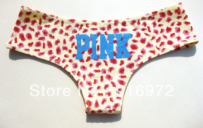 vs pink women sexy colorful leopard cotton panties women's briefs 10.5$/3pieces mixed colors