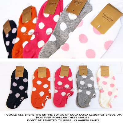 W water dot big polka dot 100% cotton female socks thin sock slippers female invisible shallow mouth women's sock