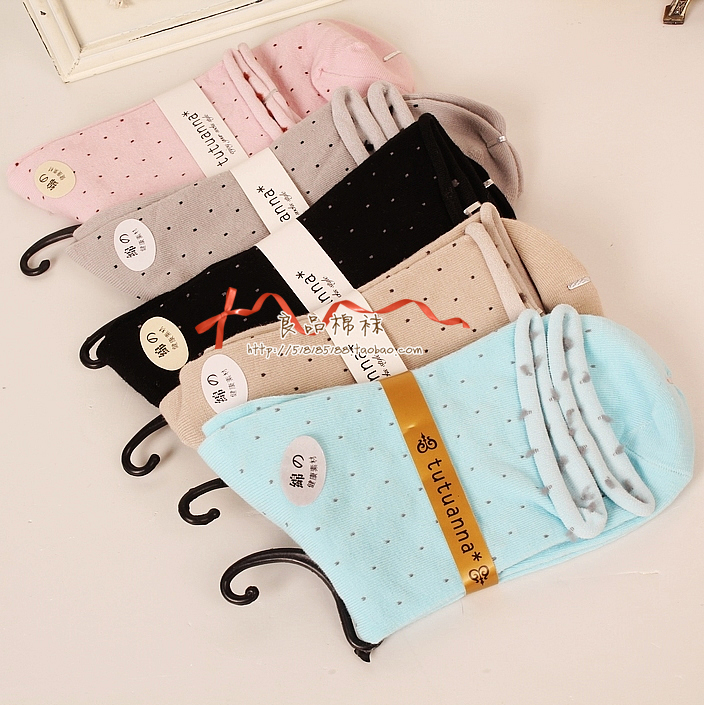 W09 socks long wide-mouth 100% cotton female socks women's spring and summer 100% cotton socks natural roll-up hem